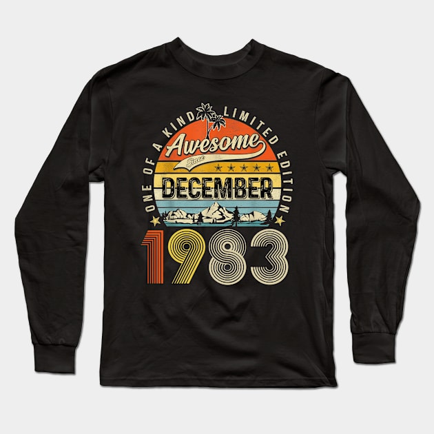 Awesome Since December 1983 Vintage 40th Birthday Long Sleeve T-Shirt by Gearlds Leonia